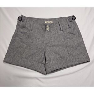 Hei Hei Anthropologie High Waist Gray Wool‎ Blend Shorts Cuffs Size 4